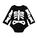 Produktbild togel Baby-Anzug Kleinkind Kleinkinder Baby Jungen Mädchen Totenkopf Print Halloween Strampler Tops Kostüm Outfits Blumen Langarm Niedlich Baumwolle Casual Ärmel Kleid schwarz weiß Striped Print