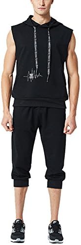 Sxinga Men Sommer Gym Tracksuits Casual Sleeveless Sweat Jacket Hoodie Sport Shorts Training Suits Full Zip