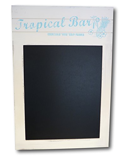 Kreidetafel Wandtafel Memotafel Schreibtafel Tafel Holz Shabby Chic Vintage Nostalgie Stil 50 x 34 cm (weiß - TROPICAL BAR)
