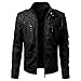 Produktbild Baiomawzh Bikerjacke Lederjacke Herren Klassisch Lange Ärmel Gothic Steampunk Einfarbig Reißverschluss Mit Stehkragen Slim Fit Casual Motorradjacke Steppjacke Fliegerjacke Bomberjacke