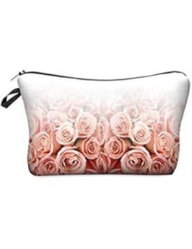 Doitsa Elegante Make-up-Kit Blumen-Druck Flanell Make-up-Tasche Organizer von Reise-Kosmetik-Reißverschluss-Tasche...