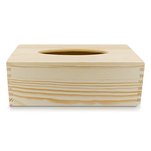 Universal Box aus Holz für Kosmetiktücher – Kiefer Naturbelassen Unbehandelt – ca. 25 x 13 x 9 cm – Venkon - 8