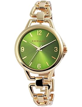 Excellanc Damenuhr mit Metallarmband Armbanduhr Uhr Grün 151006000009
