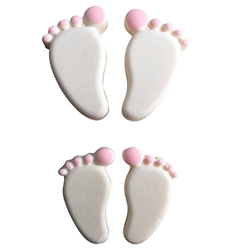 MOLLYSKY Zwei Paare Baby-Fuß-3D-Silikon-Form für Kuchendekoration,Rosa - 7