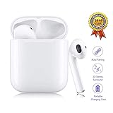 ♬ 【Compatible con Bluetooth 5.0 y de fácil emparejamiento】 Los auriculares de conexión se emparejarán automáticamente una vez encendidos y únicamente se necesita 1 paso más para que los puedas conectar a tu teléfono. La última tecnología Bluetooth 5.0 ofrece velocidades de vértigo, una conectividad extremadamente estable y un menor consumo de energía con el fin de prolongar el tiempo de reproducción.