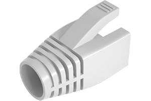 VIVOCH 50 piezas Cat6 Cat6A Cat7 alivio de tensión, cubierta de conector de enchufe RJ45, conector de red modular, tapas de conector de cable, color blanco