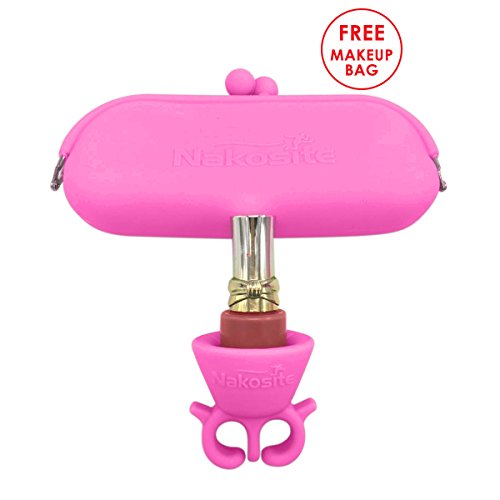 NAKOSITE Best Quality Wearable Nail Polish Holder with Bonus FREE Silicone Makeup Bag for Women, Girls etc. Easy Polish or Nail Art designs on the go. A mini Luxury product that can be used anywhere, at School, Gym, Bed, Bath, Pool, Couch, Car, Office, Beach etc. The ONLY original with a LIFETIME guarantee. Rated as one of the best GIFTS for Christmas, Easter, Birthdays, Eid, Hanukkah, Diwali etc. Best Value for money. NPH 2433. Colour is PINK