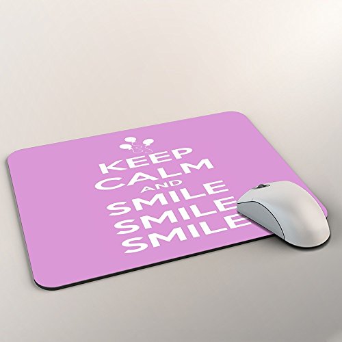 Keep Calm 10036, Keep Calm And Smile, Mousepad Anti Rutsch Unterseite für Optimalen Halt Kompatibel mit allen Maustypen (Kugel, Optisch, Laser) Ideal für Gamer und für Grafikdesigner. - 2