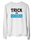 No se puede devolver Sudadera con Cuello para Mujer, Color Blanco, BEER0292 Trick Oro Vodka Blanco S