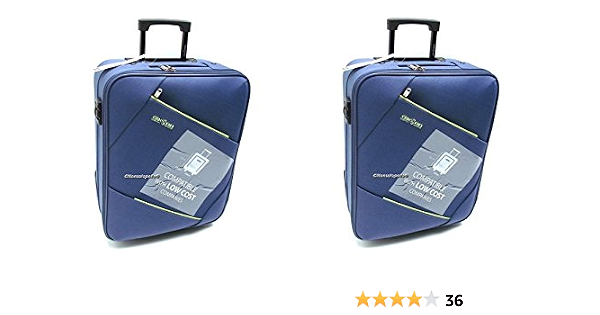Coppia Trolley Easyjet idonei cm.50x40x20 Trolley Bagaglio a Mano  cabina,Offerta set 2 Trolley Ryanair idoneo cm.55x40x20,2 Trolley Easyjet  Clacson misure effettive cm.49x39x19 (BLU/BLU) : Amazon.it: Valigeria
