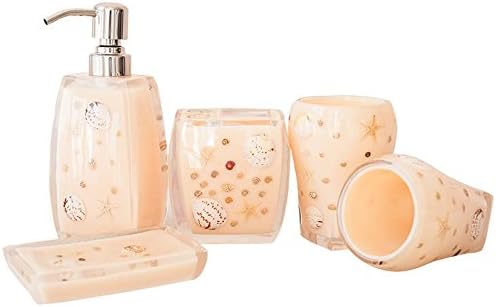 QASI® Resin Bathroom Accessories Sets rose European style simple Emulsion Bottle Toothbrush Holder Mouthwash Cup Soap Dish Squeeze the Bottle handwork Diamond