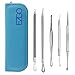 EZGO Blackhead & Blemish Remover Kit/Tool, 5 Professional Surgical Extractor Instruments, Cure Pimples, Blackheads, Comedones, Acne (Blue)