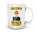 Produktbild Caution Miner At Work Bitcoin Cryptocurrency Blockchain Crypto Btc Keramik Tasse Kaffee Tee Becher Mug