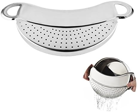 OBR KING Stainless Steel Strainer Convenient Colander Splatter Screen for Pan with Non-slip Handle