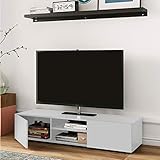 mueble TV COM 2 puertas y 2 estantes con Espacio para guardar libros, CD y DVD Siempre AL alcance de la mano.
