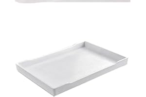 OMEM Bandeja de Alimentación para Reptiles, Apta para Comer, Beber y Bañarse. Serpiente Lagarto Gecko Tortuga Barbuda Comida y Agua Plato de Reptil Superficial de Plástico(L)