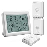 ❤【 Min/MAX Registros, Tendencia, ℃/℉ & Retroiluminación 】- La unidad mostrará la temperatura y la humedad máx y mín, lo que ayudará a una mejor lectura de la condición en la que se vive. Además monitor la tendencia de temperatura und humedad. con LCD retroiluminación, para que también puedas leer los dígitos en la oscuridad sin molestar a los demás