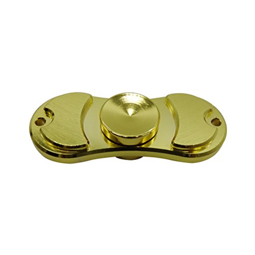 Fidget Spinner 100% Brass Finger spinner EDC Toys High Speed 3-5 Minutes Spins Stress reliever Anxiety Reducer ADD ADHD Mind Concentration ,Adult Focus Desk Toys Finger Gyro (Yellow)