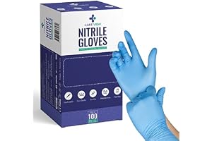 Careview NITRILE DISPOSABLE AND POWDER FREE GLOVES LATEX FREE ALL PURPOSE/MEDICAL/EVERYDAY USE * (Pack of 100), Blue