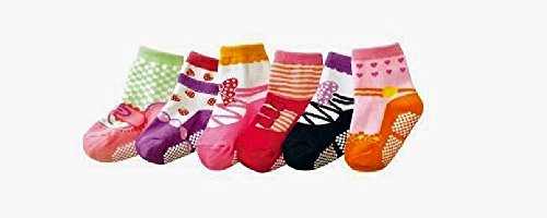 Baby Girls Infant Ballet Ballerina Socks 6 packs Anti Slip Pink Age 2 3 4
