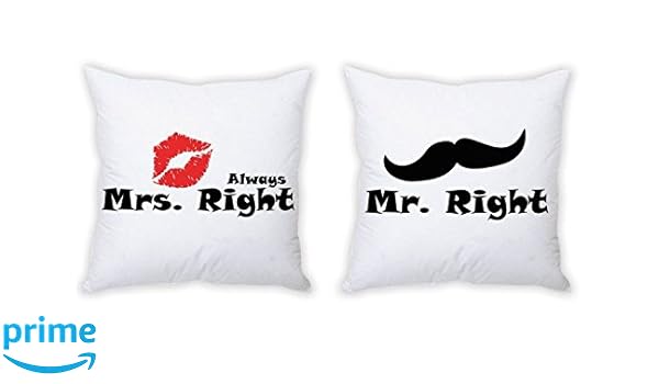 Buy Khakee Mr Right Mrs Always Right Printed Combo Cushion 12x12