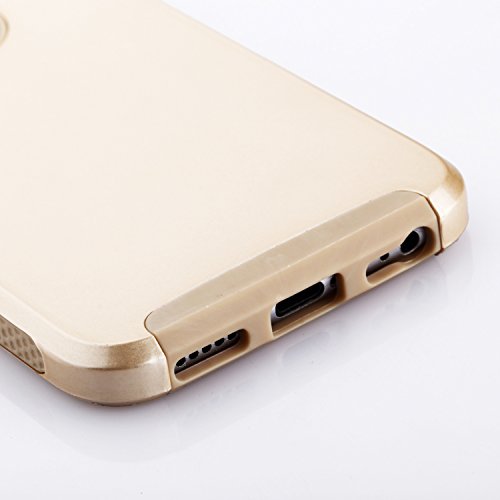 Funda iPhone 6S y Funda iPhone 6 4 7 pulgadas  de pl  stico duro y de silicona Funda proctetora de goma con dos cubiertas de oro para defensa militar Protector oro 