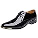Produktbild FNKDOR Schuhe Herren Geschäft Lackleder Spitz Lederschuhe Formelle Kleidung Berufsschuhe Schnürsenkel Freizeit Business-Schuhe Kleid Schuhe Schwarz 40 EU