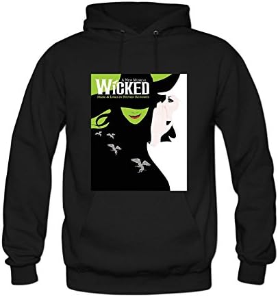 Women's Musical Wicked Long Sleeve Sweatshirts Hoodie - Black -