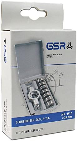 Professional 8 Piece Die Set M3–M12 High-Speed Steel with Die Holder GSR