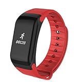 Lemumu HHY neue F1 Smart Armbänder Puls Blutdruck Sport Schrittzähler wasserdicht Armband Kalorienverbrauch Bluetooth Armbanduhr für Android IOS, Blau