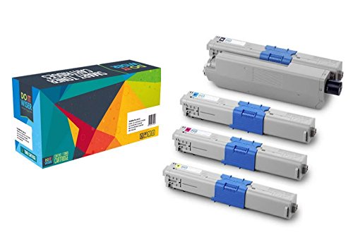 4 Do it Wiser ® Toner Kompatibel XXL für Oki C310dn C310n C330dn C331dn C510dn C530dn MC351dn MC361dn MC362dn MC561 MC561dn MC562dn