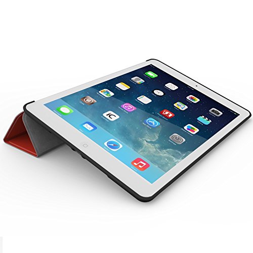 Khomo iPad Mini 4 Hülle Case Rot und Schwarzes Gehäuse mit doppelten Schutz ultra dünn und leicht, Smart Cover – Red and Black - 4