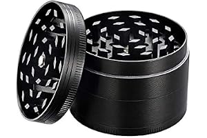 OnAir® Grinder 4-delad – Örtkvarn & Kross med Sil och Skrapa – 50 mm Metallgrinder för Örter Tobak Kryddor