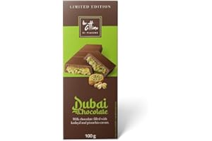 1 Attimo in Forma Dubai Chocolate | Cioccolato Dubai al Latte con Ripieno di Crema al Pistacchio e Kadayif | Gusto Raffinato e Croccantezza Unica | Dolce Orientale Premium (100g)