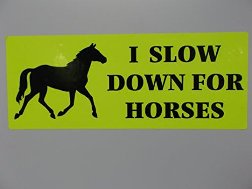 Advanced Printing I SLOW DOWN FOR HORSES - Hi Viz Bumper Sticker