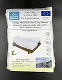 Protège Matelas Coton Anti-acariens 400gr/m² Tête&Pieds Relevables/Protection Matelas Forme Drap Housse 100% Coton/pour lit électrique TPR articulé/Protège Matelas spécial lit articulé (2x90x200)