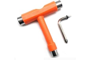 KickFun All-in-One Skate Tools Portable Skateboard T Tool Accessory with T-Type Allen Key and L-Type Phillips Head Wrench Screwdriver