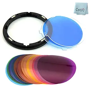 Godox AK-R16 Diffuser Plate with V11C Color Effect Gel Set for Godox V1-C, V1-N, V1-S Speedlite, AD200, AD200PRO with H200R Flash Head (15 Color 30 Pieces)