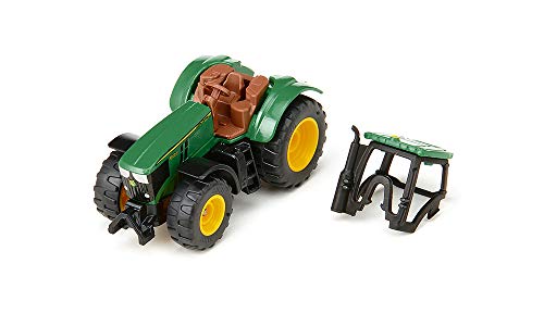 SIKU 1064, John Deere 6250R Traktor, Metall/Kunststoff, Grün, Inkl. Anhängerkupplung, Räder mit gummierte Reifen - 2