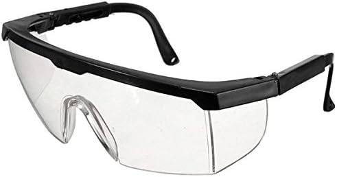AUAUDATE Adjustable Clear Goggle Protection Glasses Protective Eye Impact Curing Safety Lab / Dental (Black)