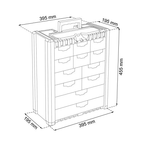 Prosperplast Werkzeugkiste Schubladen Koffer, 1 Stück, Multicase NS601 - 2