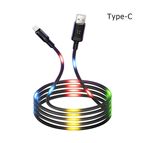 Preisvergleich Produktbild EZIZB Ladekabel Datenleitung Mit LED Licht Intelligente Schnellladekabel Leuchtendes Fit für iPhone und Android Type C Gerät