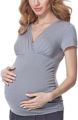 Bellivalini Women's Maternity Shirt with Nursing Function BLV50-123 (Grey, S)