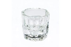 hearsbeauty Oktogonal form glasskål behållare för skönhetstillbehör med flytande nagelkonst 1,30 tum x 1,30 tum