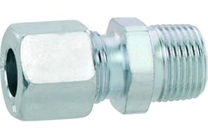 GOK GEV zylindrisch mit Stahl-Schneidring für Stahlrohre, Grösse:RVS 8 x AG G 1/2