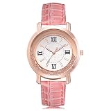 Damen Armbanduhr,Alaso Damenmode Luxus Freizeit Set Auger Leder Edelstahl Quarz Uhr