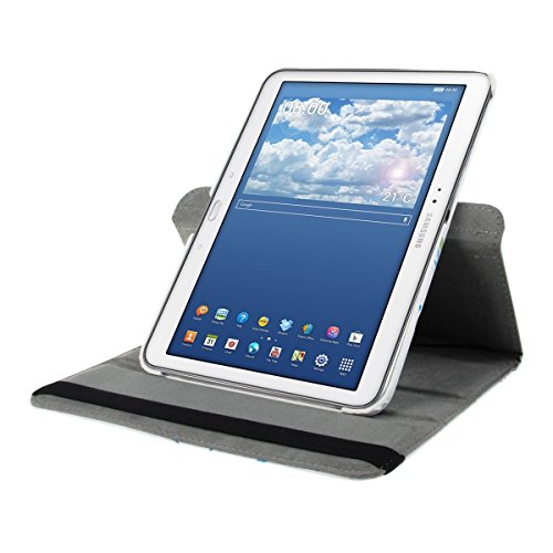 kwmobile Hülle für Samsung Galaxy Tab 3 10.1 P5200 / P5210 / P5220 – 360° Standfunktion Case Tablet Schutzhülle Kunstleder – Smart Cover Tabletcase Schmetterlinge Hippie Design Mehrfarbig Pink Weiß - 8