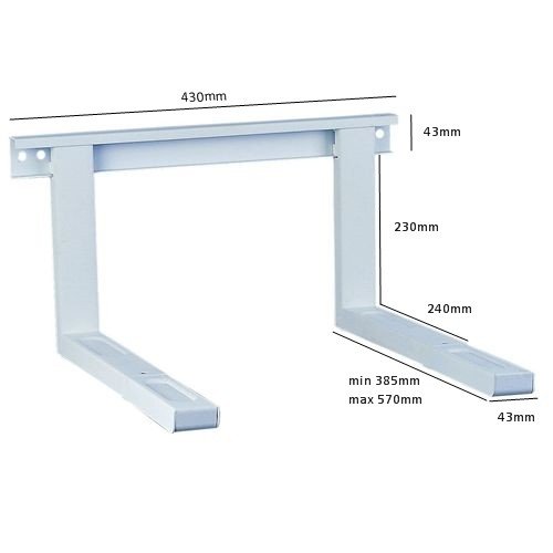 Weiß Universal Wandhalterung für Mikrowelle + Grillofen Ausziehbar belastbar bis 35 kg inkl. Dübel und Schrauben für die Wandmontage - 2