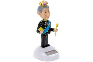 GIFT BRIT Solar Powered Pal, King Charles Animated Toy Car Decor Kids Girl Toys Gift for Office Car Ornament Decoration, Height 8cm Width 3cm Depth 5cm