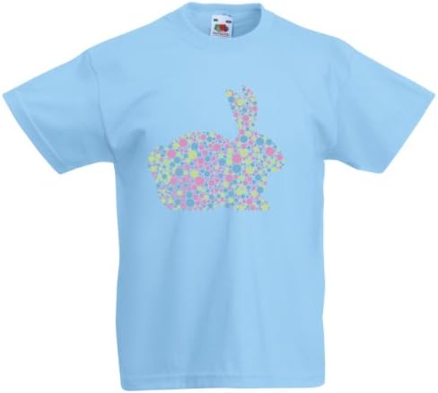 spotty bunny rabbit artistic 100% cotton unisex children kids fruit of the loom custom printed t-shirt by crazy clothing